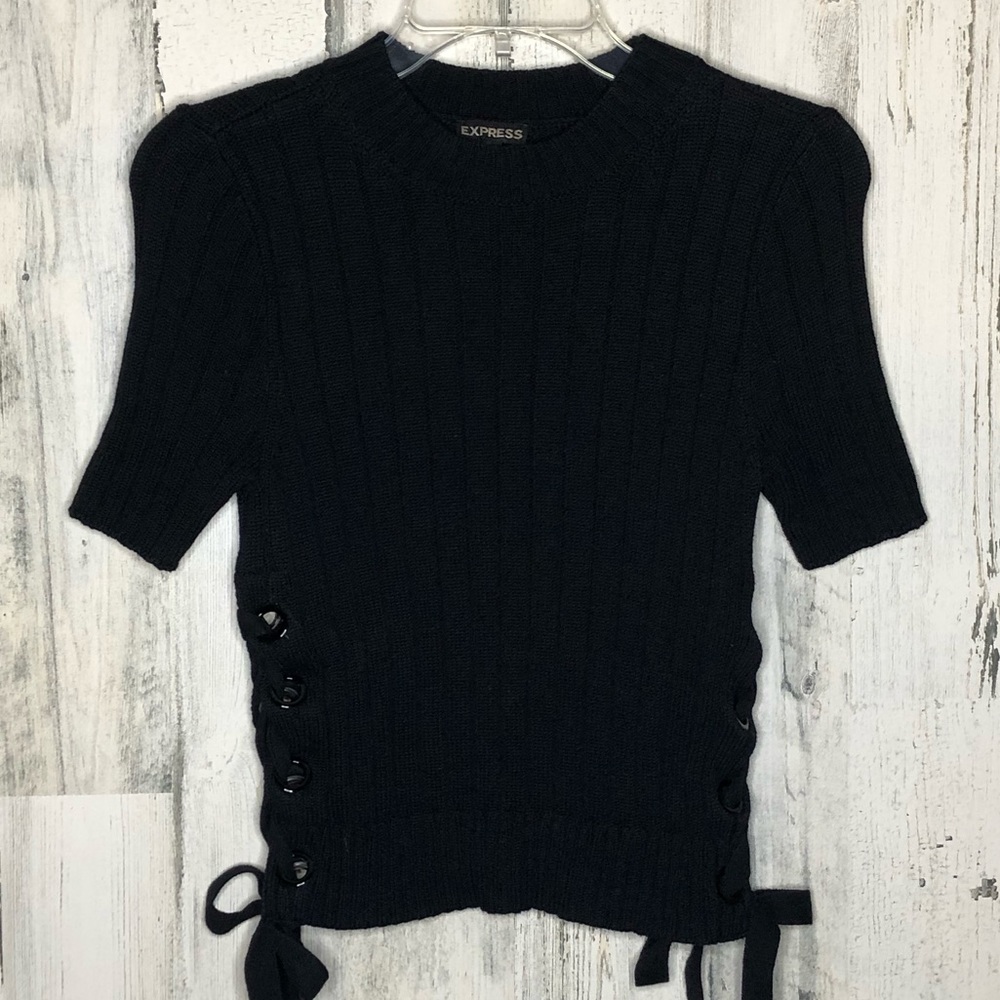 Express Ribbed Side Tie Top